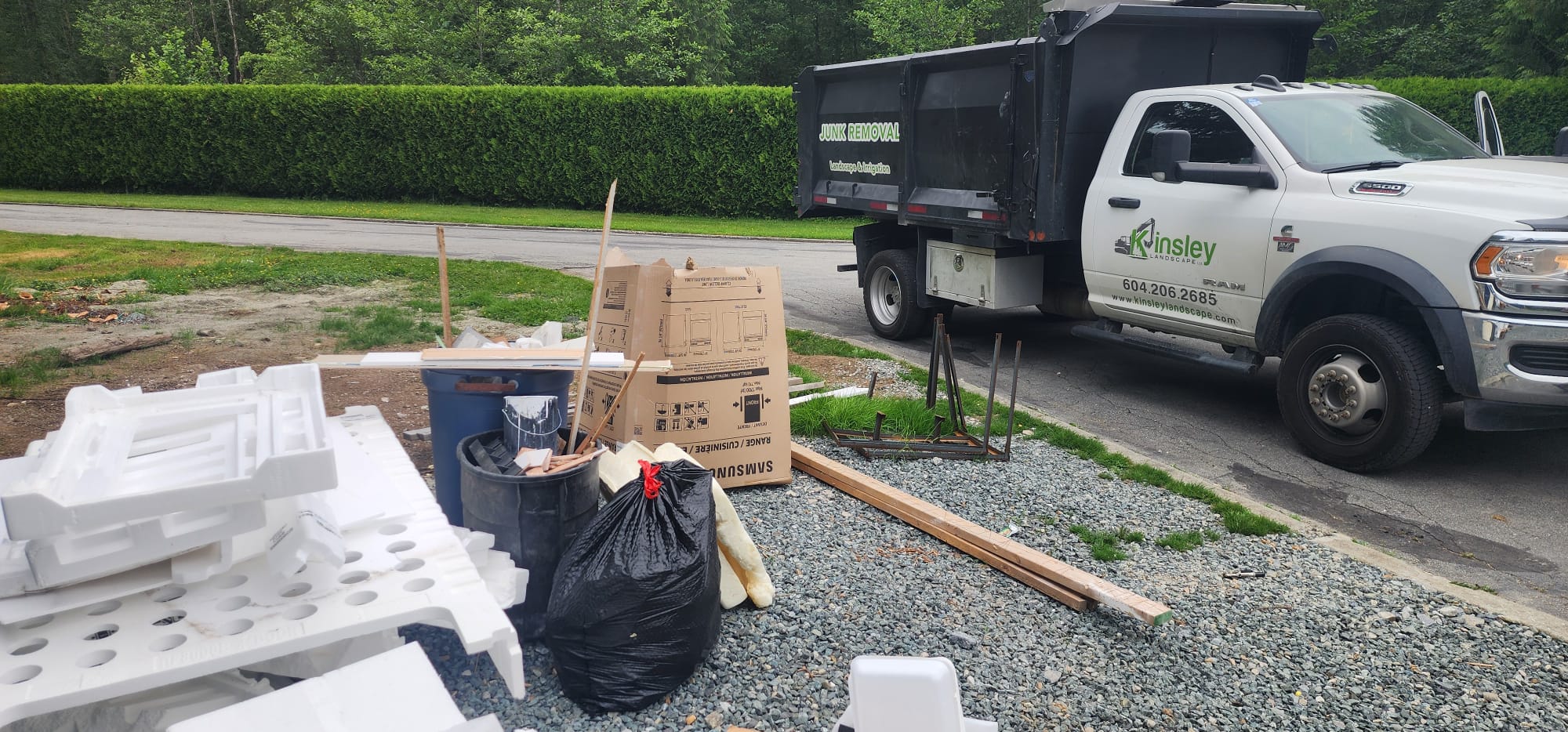 Kinsley Junk Removal team removing household junk in Maple Ridge BC