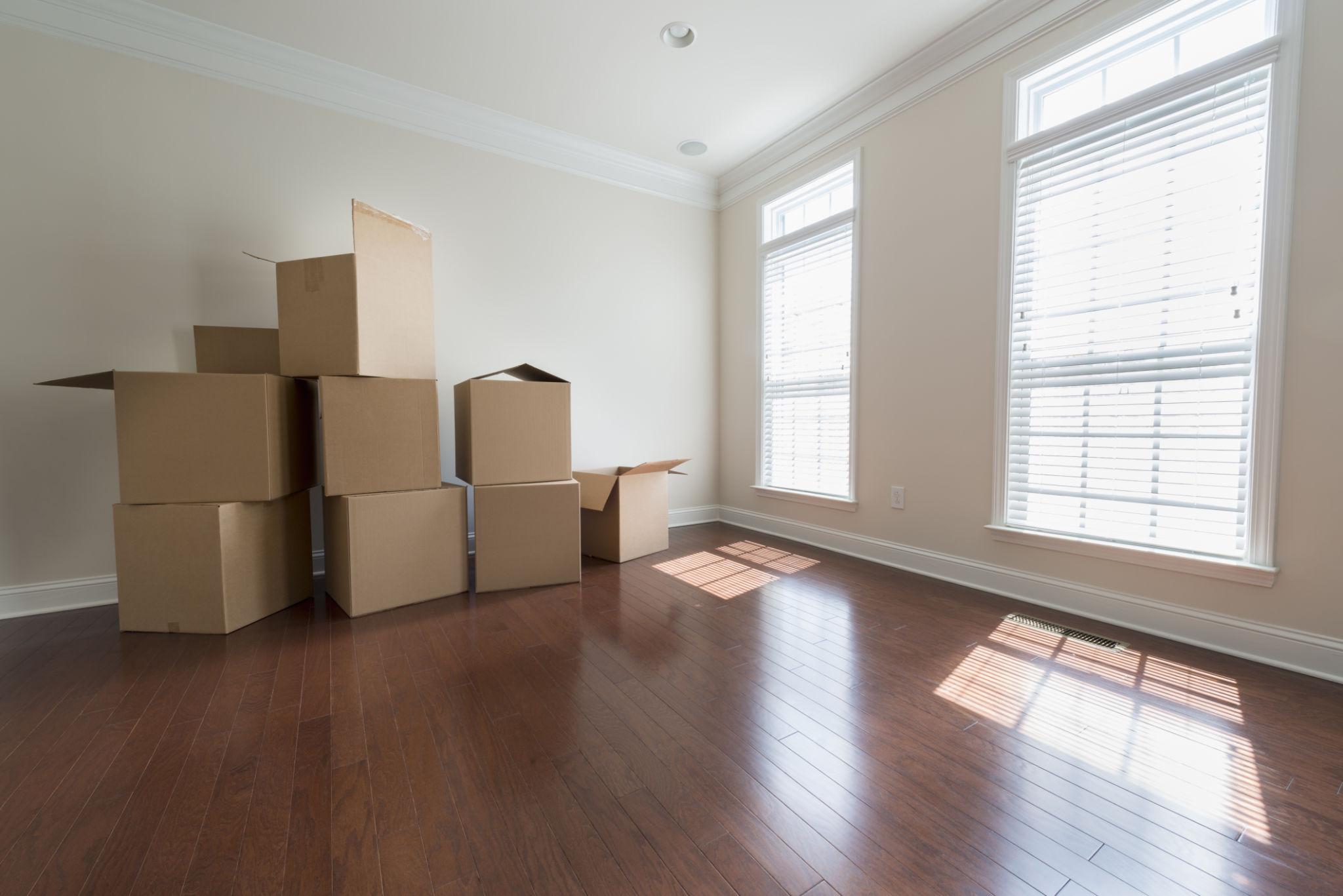 Moving boxes ready for packing after decluttering a home